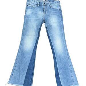 Hidden Jeans Two Tone Cropped Bell Bottom Flared Jeans Size 25